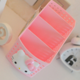 生活好品质 凯蒂猫粉色4格多功能储物盒 遥控器化妆品收纳盒