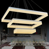 现代简约LED方形亚克力鱼线餐厅吊灯 艺术个性创意客厅饭厅灯饰具
