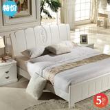 实木床1.5米单人床，1.8米双人床简约现代橡木床木质床 特价包邮