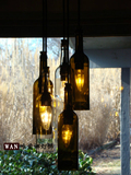 美式乡村红酒瓶复古吊灯客厅卧室书房餐厅吊灯创意家居装饰灯具
