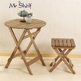架子先生实木折叠桌椅组合便捷套装简易木质桌椅阳台户外特价包邮