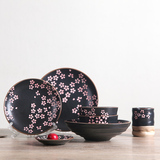 新品  陶瓷餐具套装创意日式米饭碗盘子碟子杯子面碗樱花