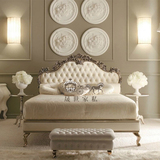 欧式双人床法式美式布艺床新古典实木雕花床样板间酒店工程卧室床