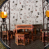 中式古典书法字画壁纸 高档PVC墙纸 客厅书房茶楼高级场所背景墙