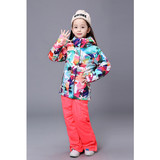 正品gsou snow儿童滑雪服套装 彩色迷彩女童滑雪服 儿童亲子装