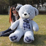 爱心面料领结熊白色灰色1.6米1.2米大熊公仔泰迪熊玩偶毛绒玩具