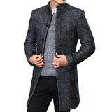 2015秋冬季新款韩版修身立领毛呢大衣中长款呢子外套男休闲英伦潮