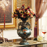 欧式复古花瓶客厅美式乡村花插后现代地中海奢华电视柜摆件花器
