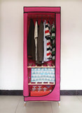 实木简易衣柜 布衣柜 折叠加固组合宜家衣橱单人小号木质衣柜特价