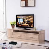 简约现代木纹色伸缩电视柜 小户型客厅多功能储物地柜茶几组合