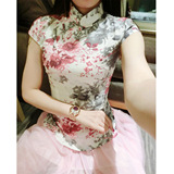 独家2016新款茶服 中国风民国风文艺时尚改良显瘦很仙的旗袍上衣