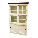 定制美式乡村实木家具 白色书柜 储物柜美式移门单组书柜多个组合