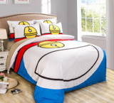 韩棉卡通儿童床品机器猫咪大肚皮印花床单床笠床上用品1.5米1.8米