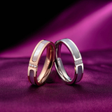 日韩版简约情侣对戒指男女钛钢镀玫瑰金18k彩金食指环生日礼物