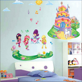 3D立体公主墙贴女孩 卧室卡通床头客厅卧室浴室幼儿园温馨墙贴