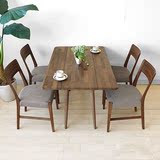 促销新款白橡木餐桌日式简约现代饭桌纯实木折叠桌长方形桌子定做