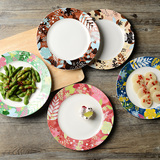 亿嘉韩式时尚创意陶瓷餐具套装骨瓷碟盘子5只装日式瓷器结婚礼物