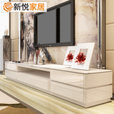 新悦客厅家具 现代简约电视柜茶几组合套装 环保白色烤漆钢化玻璃