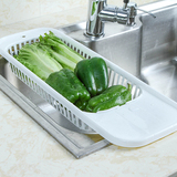 日本进口SANADA厨房置物架水杯架 水果蔬菜收纳篮 塑料水槽沥水架