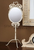 可立特欧式白色仿古铁制镜子/美式乡村风格装饰化妆镜/家居桌面镜