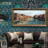新正品八面来客威尼斯风景手绘欧式客厅油画装饰画餐厅玄关壁挂画