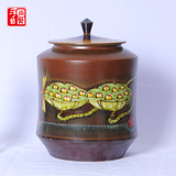 景德镇陶瓷颜色釉茶叶罐手绘正品储物罐散茶罐家居工艺品摆件特价