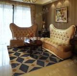 灰色格子客厅沙发茶几地毯纯手工羊毛地毯1.6*2.3卧室书房可定制