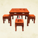 红木家具缅甸花梨木休闲四方桌餐桌 大果紫檀木正方形八仙桌饭台
