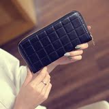 2016新款韩版女式钱包单拉小方格长款女士拉链包手拿包零钱包