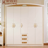 简约板式欧式现代简易五门衣柜带抽 白色烤漆现货特价木质大衣柜