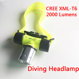 T6 LED潜水头灯 水下大功率强光远射防水 铝合金户外照明手电