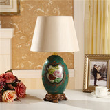 奢华欧式复古陶瓷卧室台灯中式美式宜家时尚创意客厅床头灯可调光