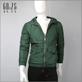 GD＆ZS/格度·佐致男士连帽绿色单层夹克时尚商务休闲运动外套