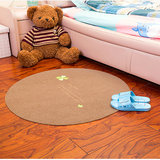儿童地毯卧室圆型床边毯时尚地垫春夏超薄圆形转椅地毯电脑椅垫