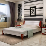 地中海实木床 1.5米欧式松木双人床 韩式白色1.8米单人公主床婚床