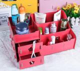 木质DIY创意桌面整理化妆品梳妆台收纳盒 抽屉式储物迷你木制盒柜