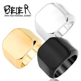 BEIER男士戒指时尚韩版钛钢光面个性指环 霸气单身潮男戒子戒指
