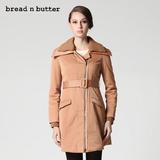 bread n butter秋冬款长款修身大翻领女装保暖防风商务外套