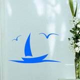防水DIY墙贴 卧室客厅家具柜门贴 浴室瓷砖贴 玻璃贴纸 小帆船