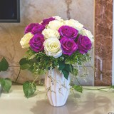 遇见高档仿真玫瑰绢花套装花艺现代客厅餐桌装饰花瓶摆件假花花瓶