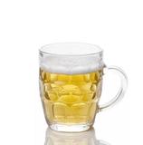 青苹果玻璃杯耐热透明加厚带把啤酒杯超大号菠萝杯茶杯批发