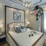 新中式双人实木床简约现代公主床1.8米欧式样板房间别墅工程家具