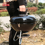 户外烧烤炉3-5人 野外家用便携 烤架手提加厚 木炭碳烤苹果炉圆形