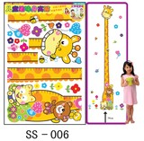 可移除墙贴纸 儿童房幼儿园卡通身高贴量身高 长颈鹿身高尺贴画