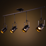 loft明装美式复古轨道灯简约工业创意吧台服装店个性LED长杆射灯