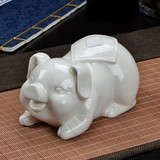 德化白瓷工艺品十二生肖摆件猪招财风水现代家居装饰陶瓷动物摆件