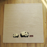 可水洗薄地毯正方形地垫电脑毯椅垫吊篮垫转椅梳妆台地毯刺绣熊猫