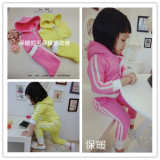 2015秋冬季韩国童装女童长袖套装休闲儿童运动套装宝宝加厚两件套