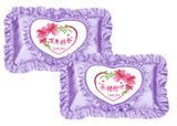 印花十字绣抱枕包邮单人枕头套一对结婚喜庆情侣紫色系列百年好合
