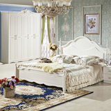卧室家具套装组合六件套套房卧室成套家具实木欧式田园移门衣柜白